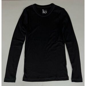 Gap The Bowery Black Solid Long Sleeve Crewneck T-Shirt Top Blouse Tee Size S 🖤